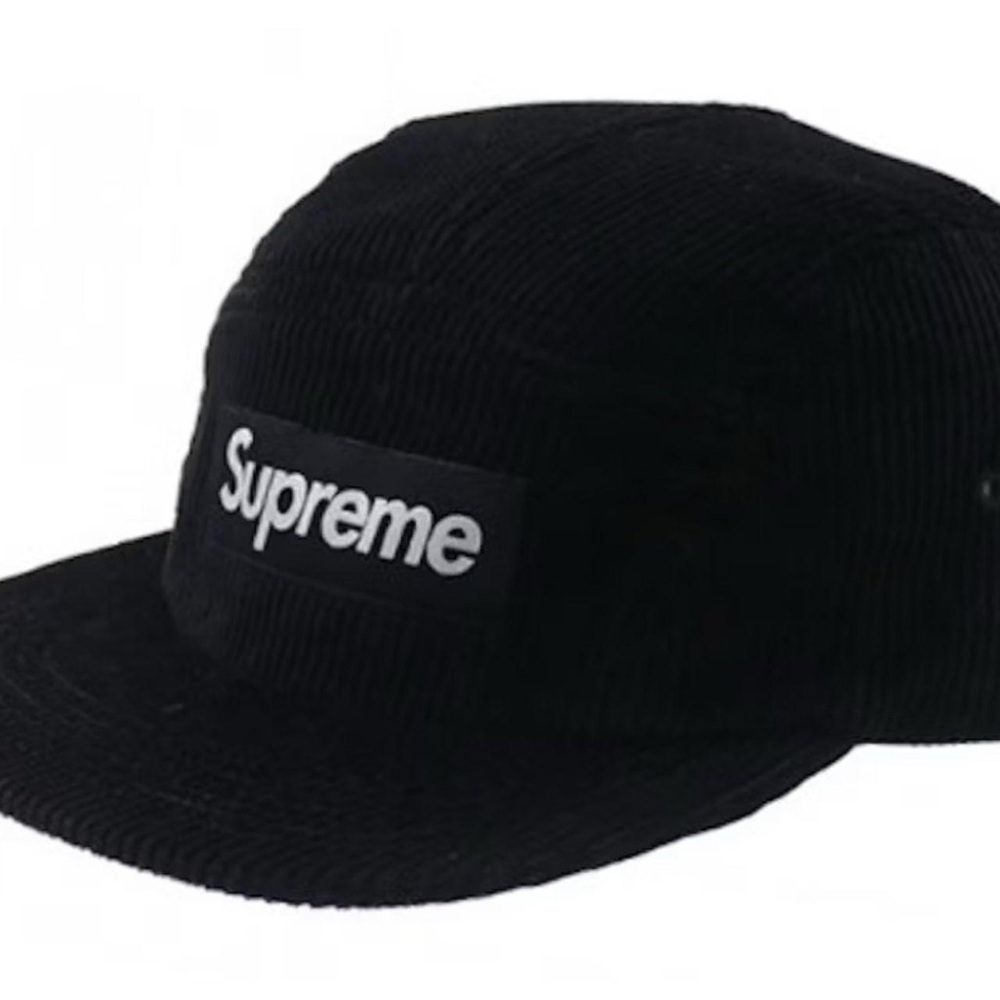 Supreme Black Corduroy Camp Cap OS Adjustable Streetwear